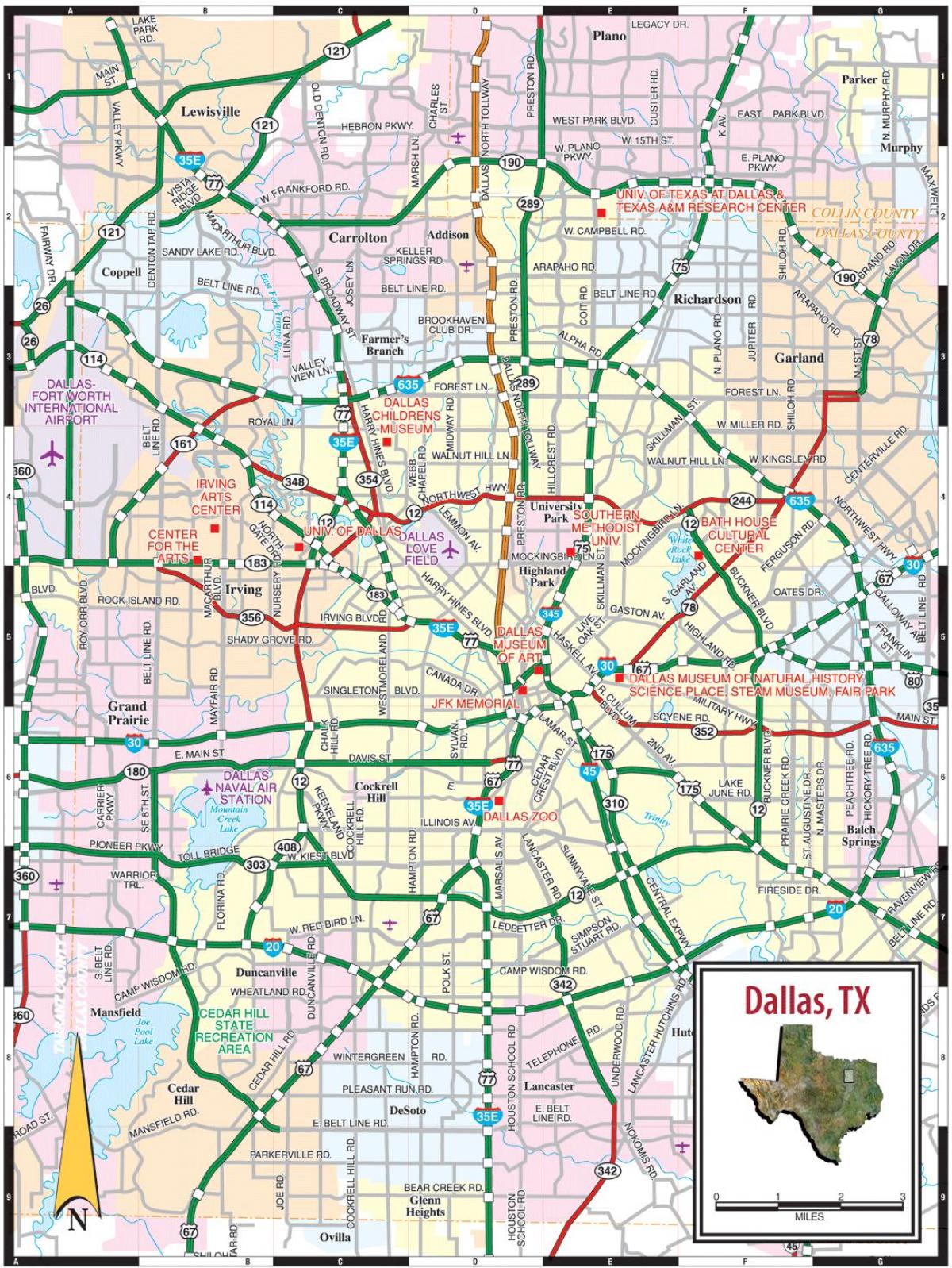 град Далас картата