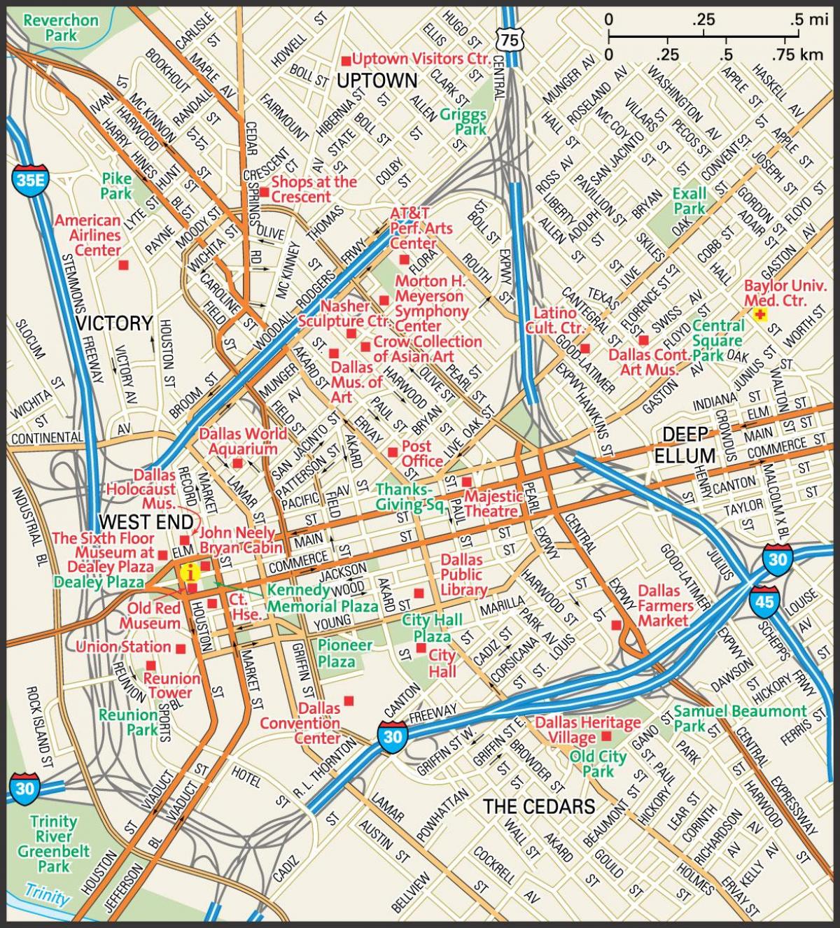 карта на улиците на Далас