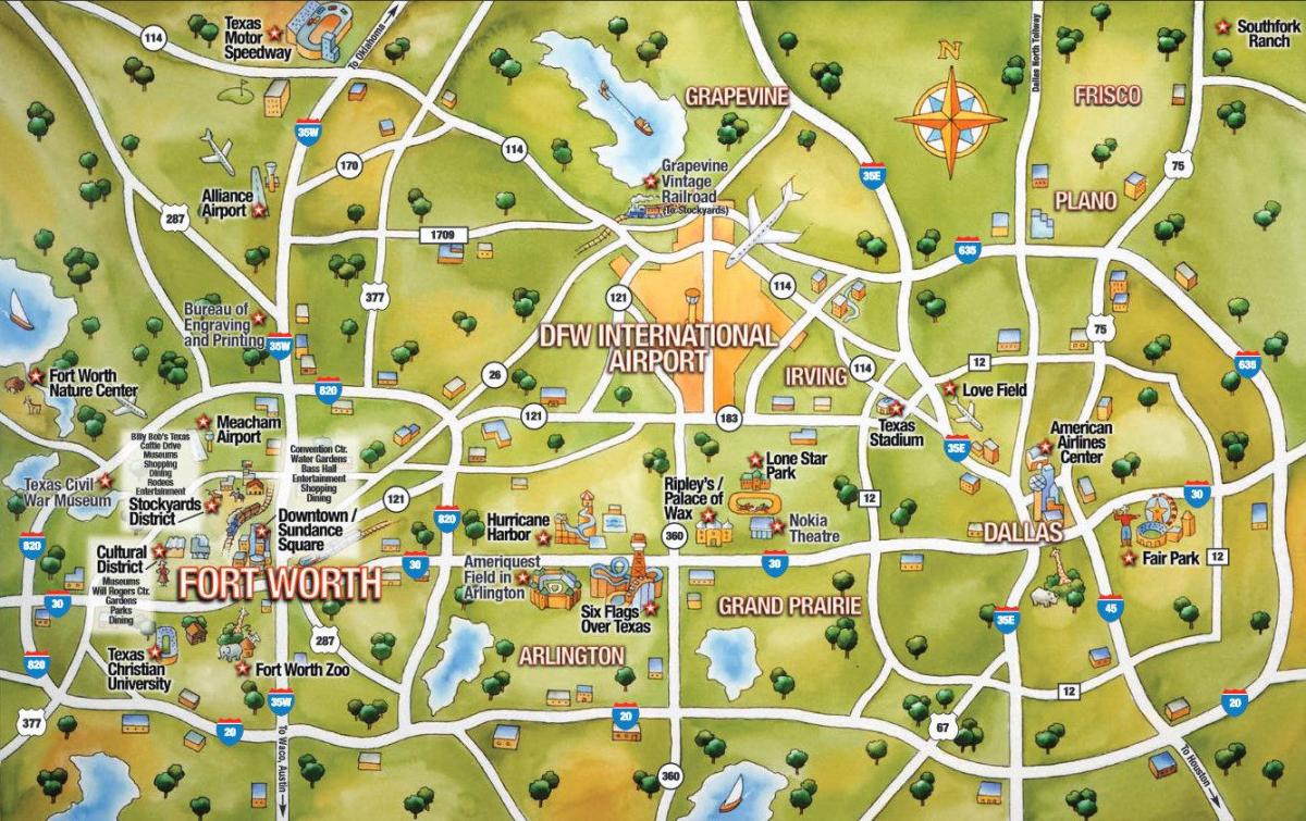 Град Далас картата