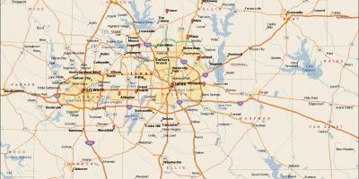 Далас / Форт Уърт metroplex картата