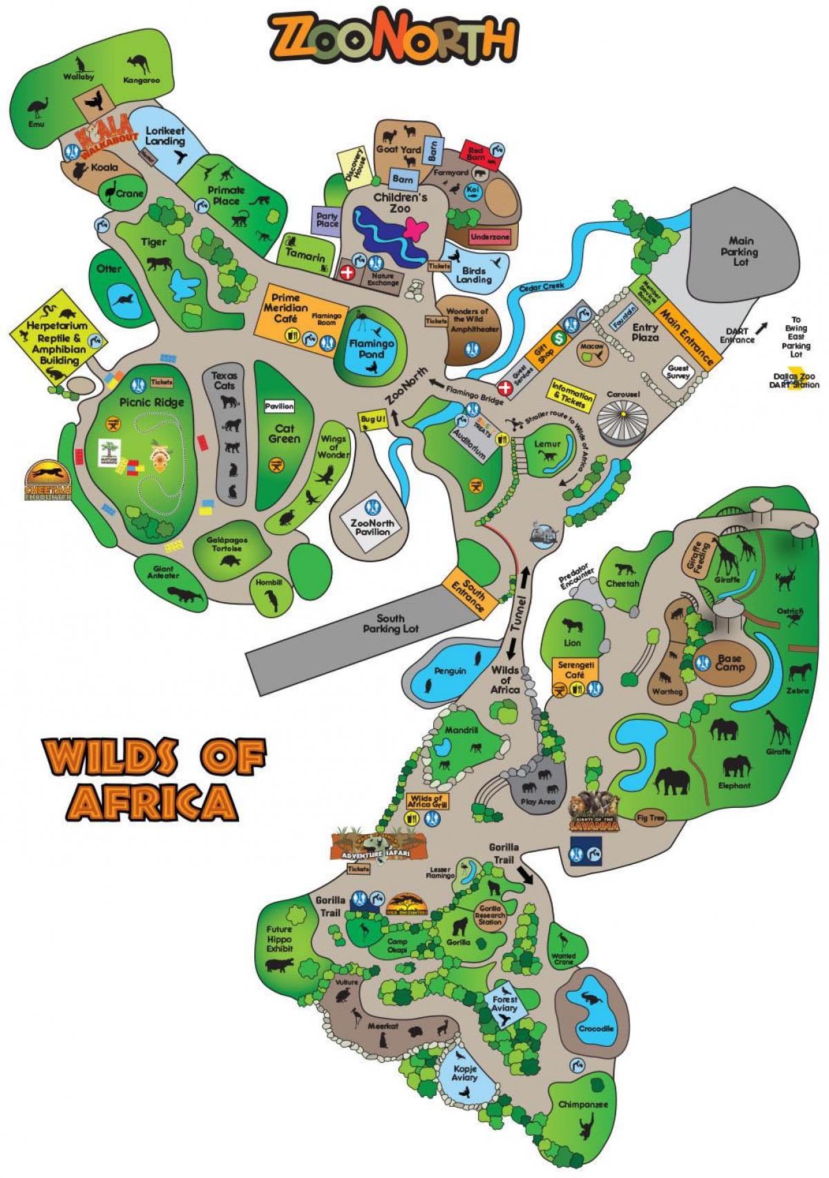 карта на Далас зоопарка