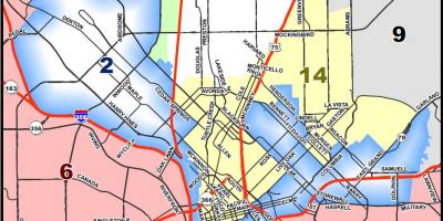 Град Далас зониране на картата
